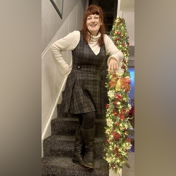 Disturbia Reckless Check Mini Pinafore Dress US 16 / UK 20 - Picture 10 of 12